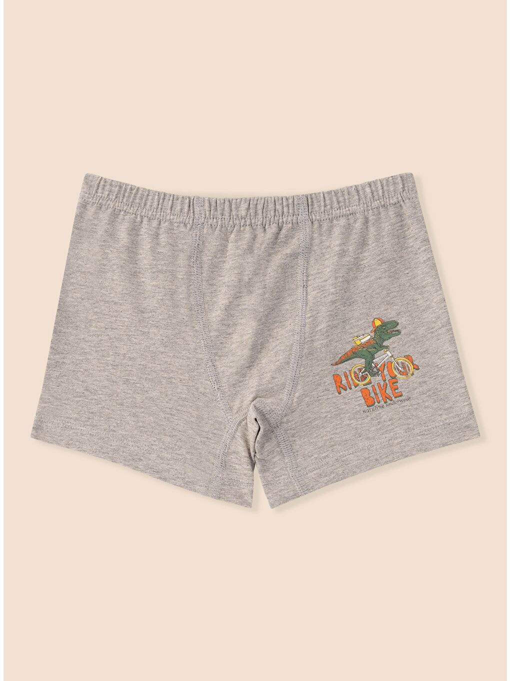 Yeşil Erkek Çocuk Organik Pamuklu Elastanlı Boxer Ride Your Bike 3 lü Paket-2