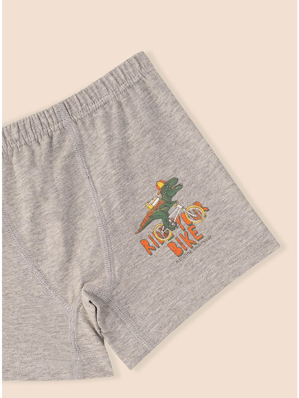 Yeşil Erkek Çocuk Organik Pamuklu Elastanlı Boxer Ride Your Bike 3 lü Paket-3