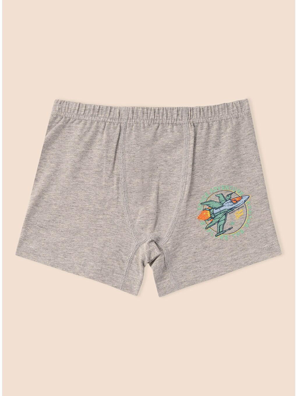 Ekru Erkek Çocuk Organik Pamuklu Elastanlı Boxer Space Adventure 3 lü Paket-6