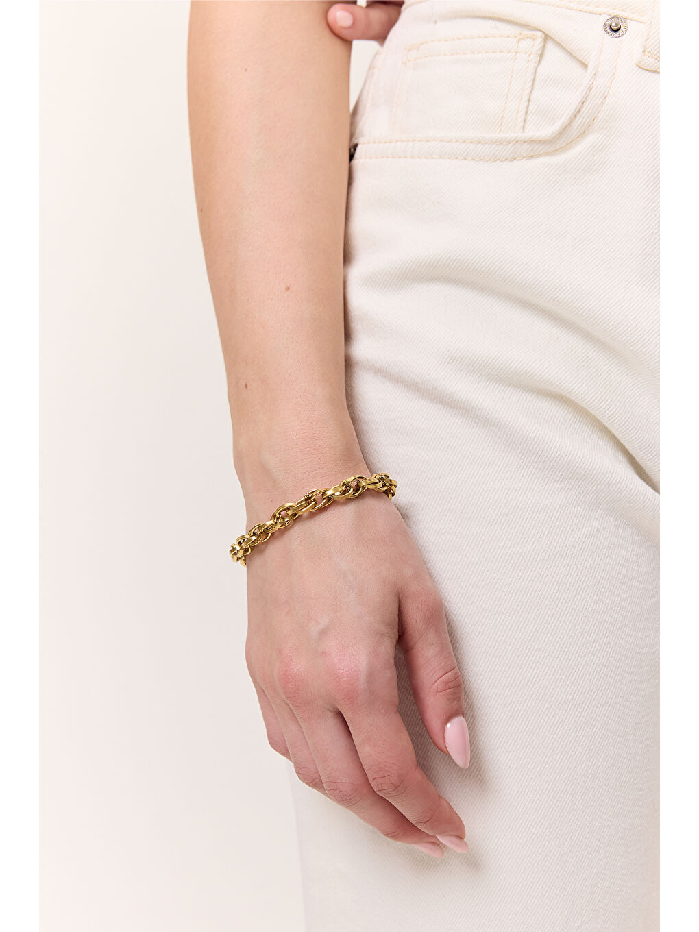 Sarı Küçük Halka Bileklik Gold-1