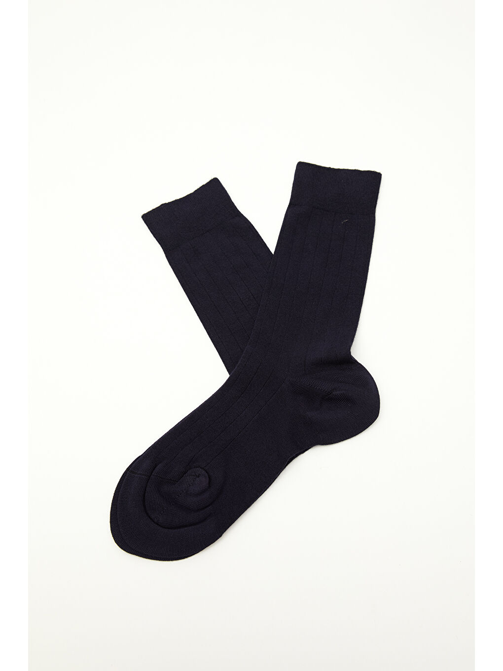Klasik Fitilli Çorap Lacivert-1