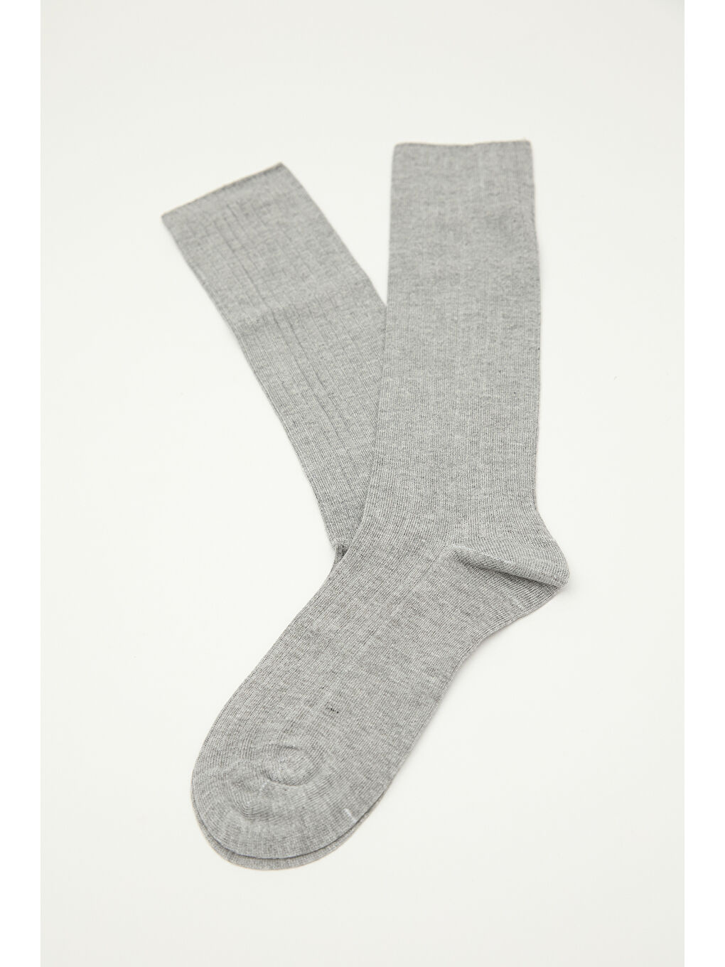 Fitilli Uzun Çorap Gri-2