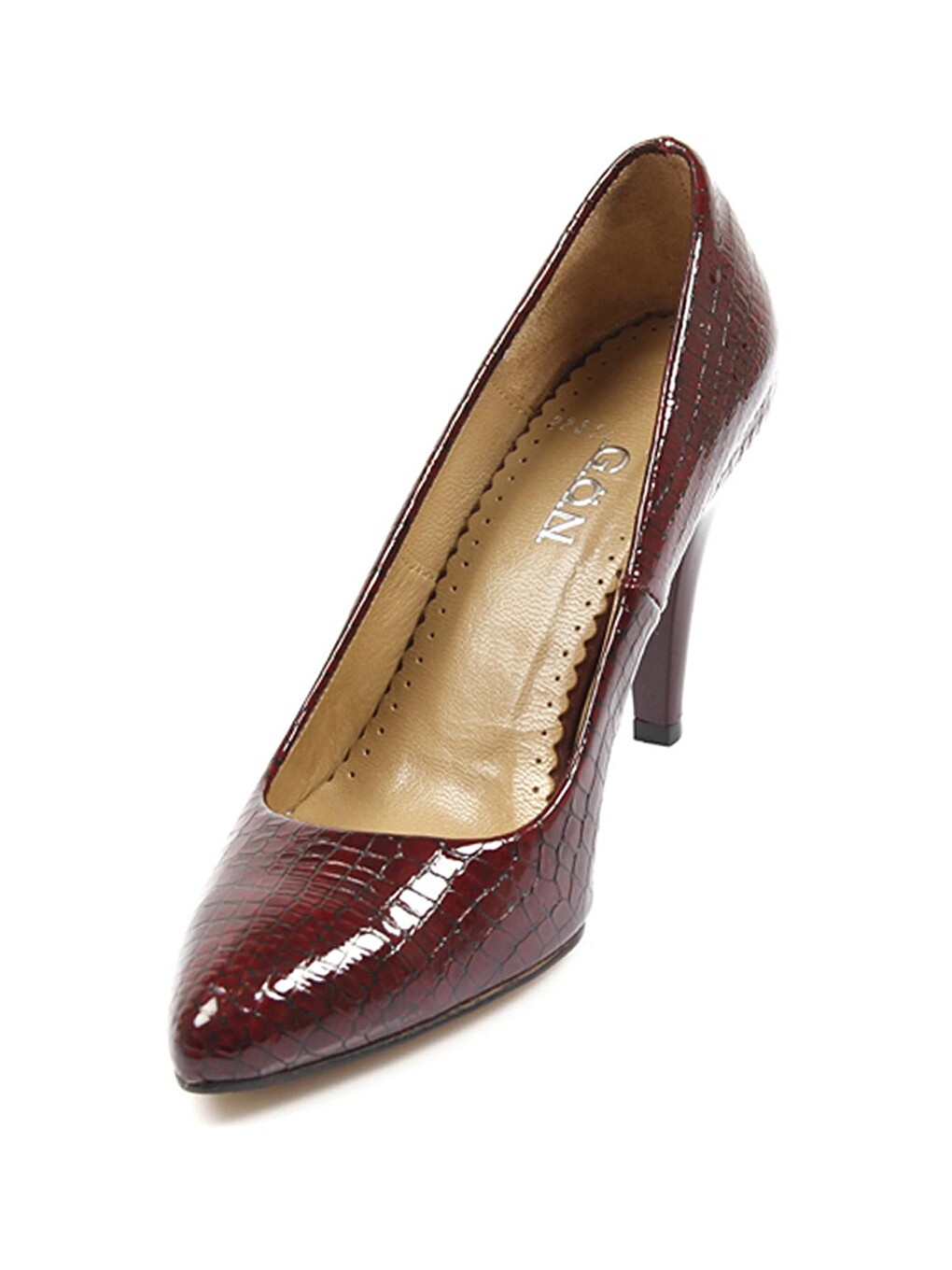 Bordo BORDO  Hakiki Deri Sivri Burun İnce Yüksek Topuklu Stiletto Kadın Ayakkabı 22354-2