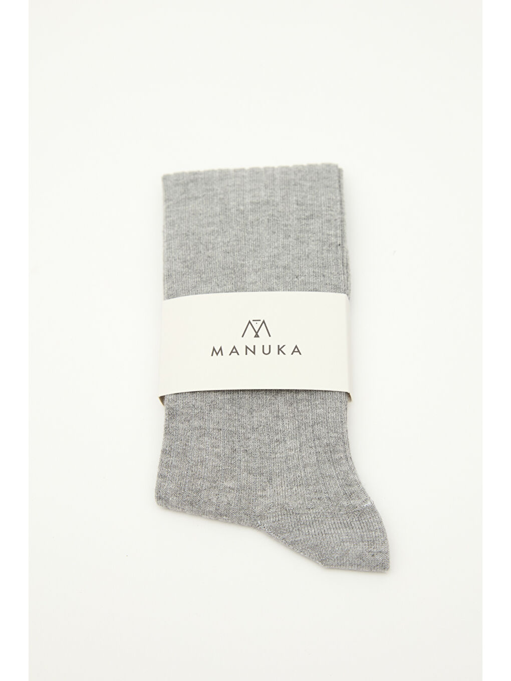 Fitilli Uzun Çorap Gri-3