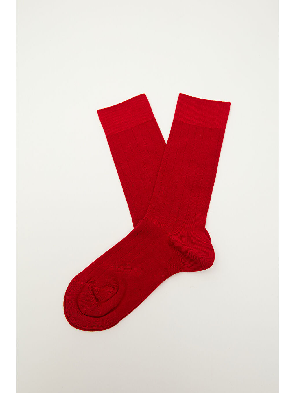 Klasik Fitilli Çorap Kırmızı-3