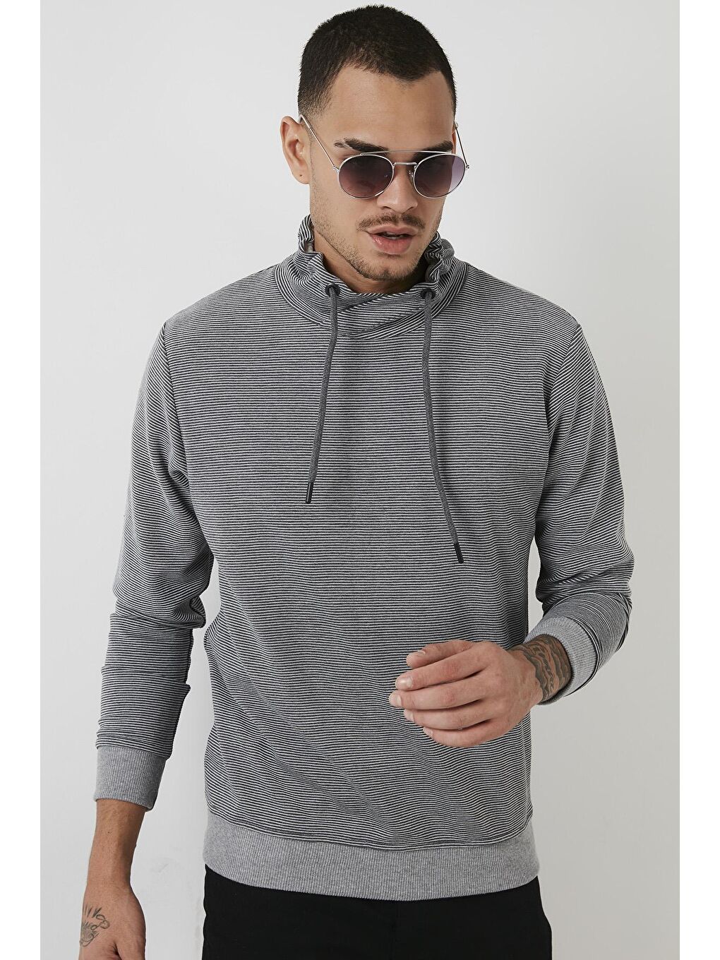 Buratti Gri Pamuklu Dik Yaka Slim Fit Sweat 5905032