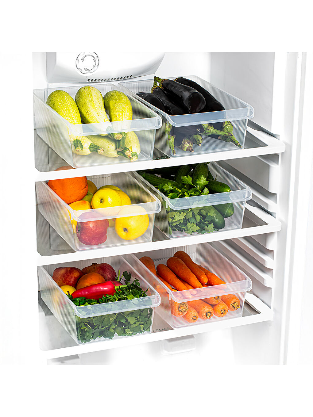 Renksiz 3184 4lü 6 Litre Dolap İçi ve Buzdolabı İçi Düzenleyici Banyo Mutfak Organizeri 20x32x14 cm-1