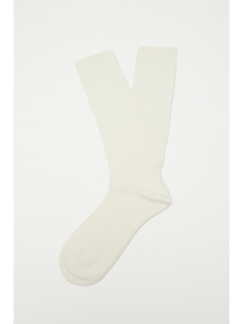 Fitilli Uzun Çorap Ekru-2