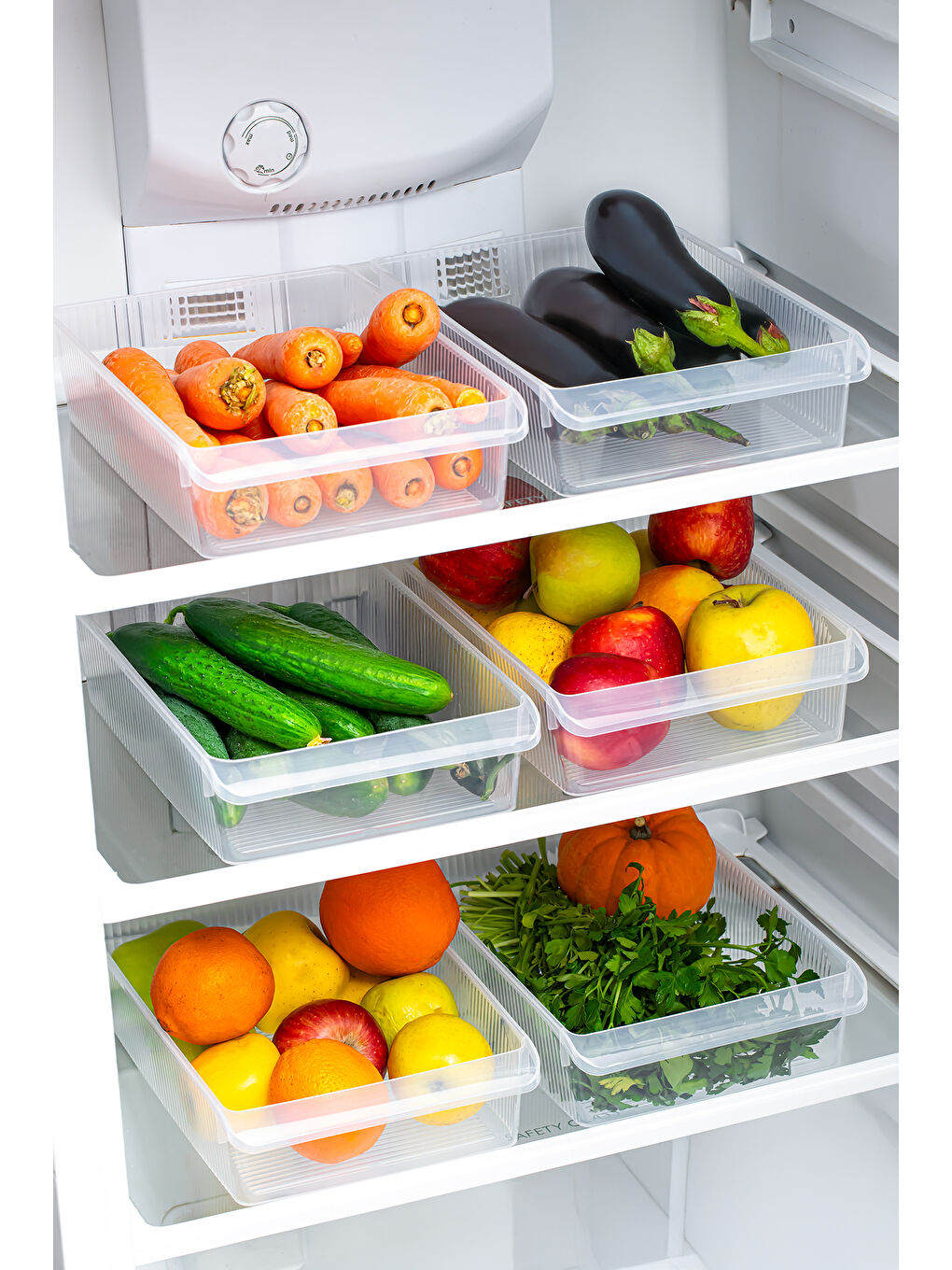 Renksiz 3183 4lü Dolap İçi ve Buzdolabı İçi Düzenleyici Banyo Mutfak Organizeri 20x32x14 cm 4 Litre-1