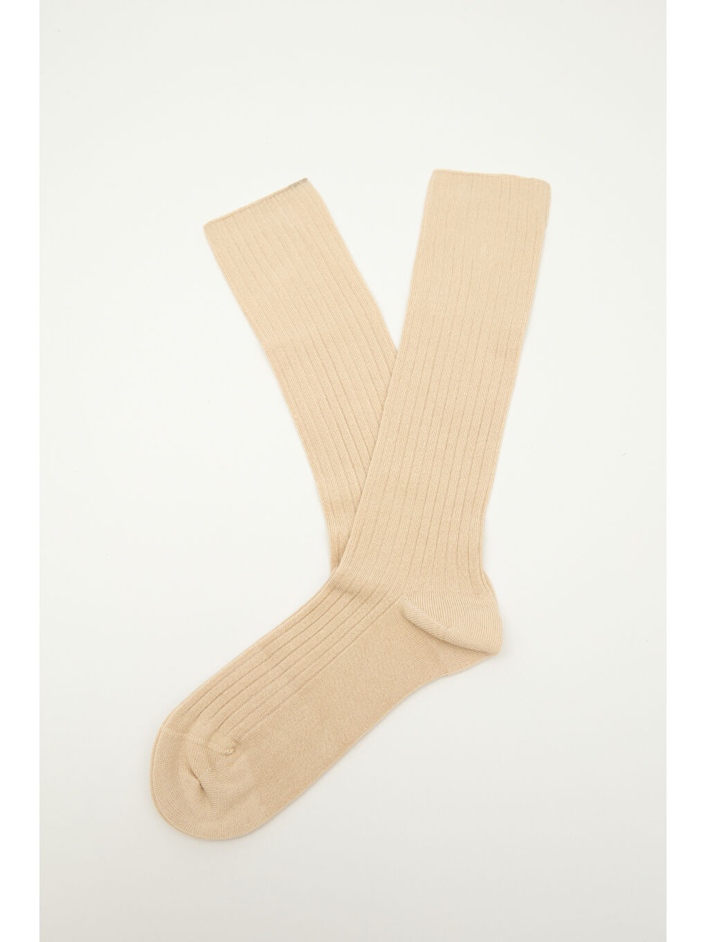 Fitilli Uzun Çorap Bej-3