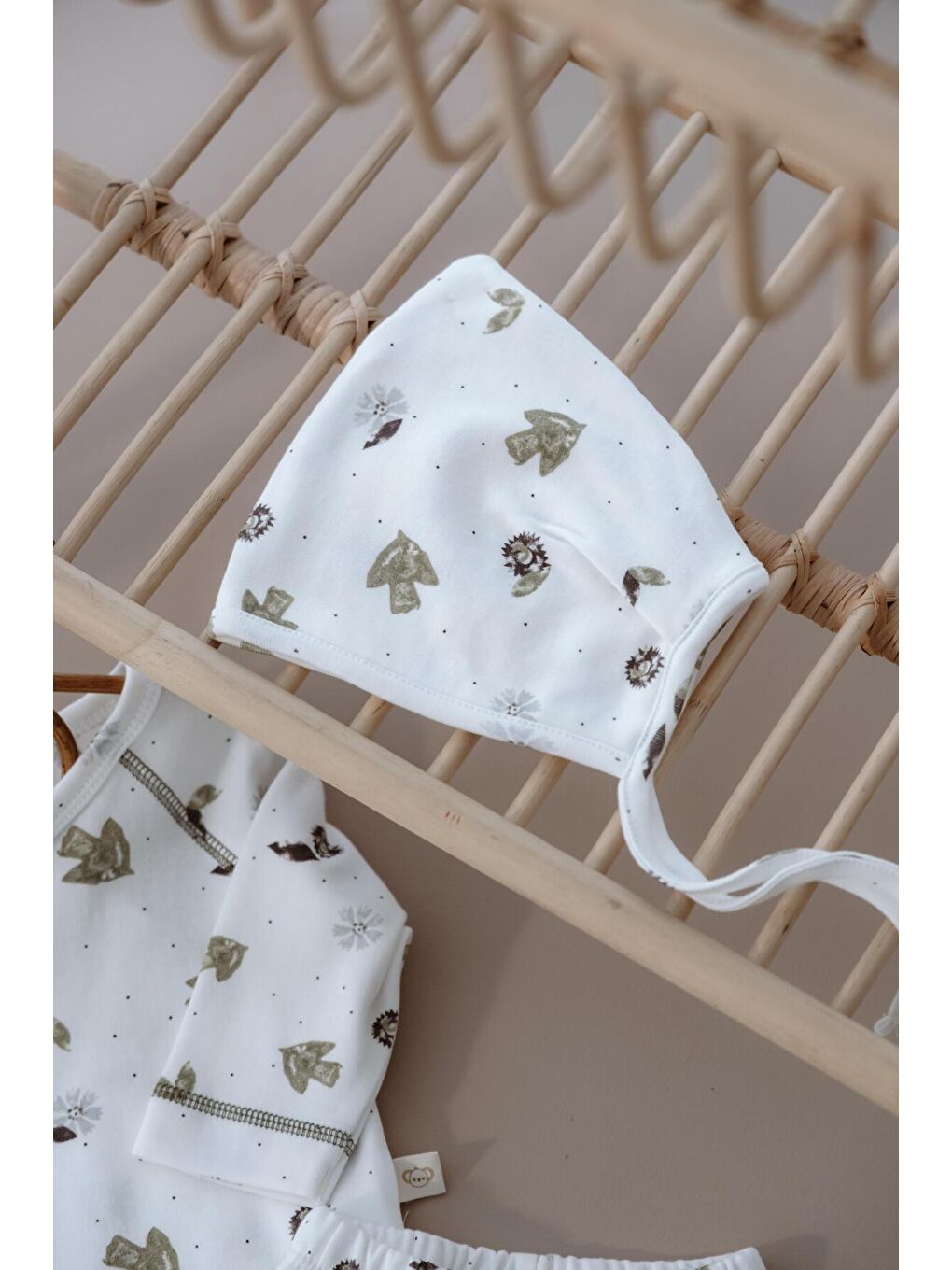 Beyaz Kuş Baskılı Pure Hug Serisi Kruvaze 3'lü Takım-3