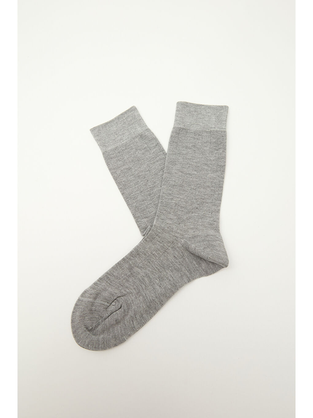 Klasik Fitilli Çorap Gri-2