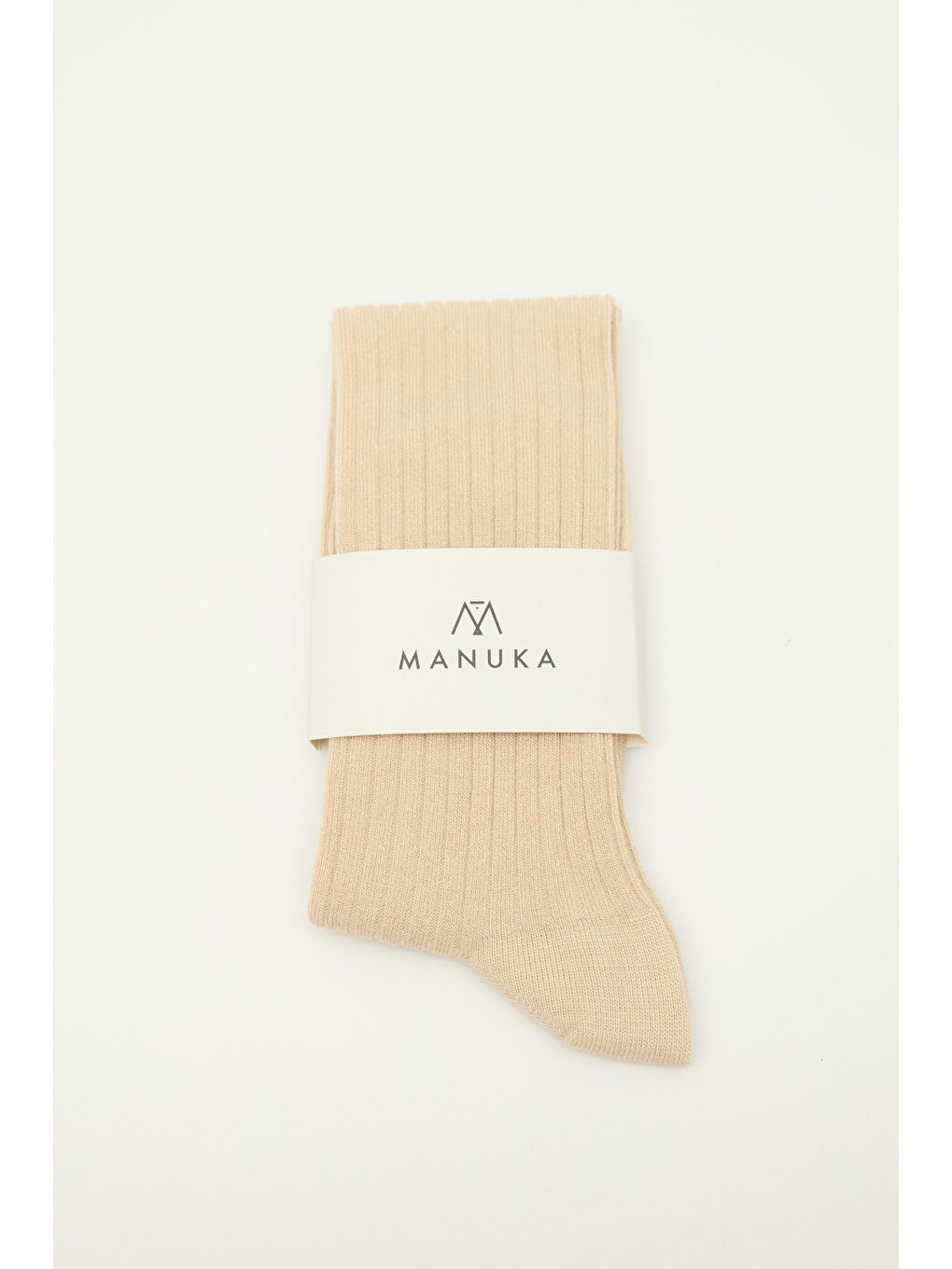 Fitilli Uzun Çorap Bej-4