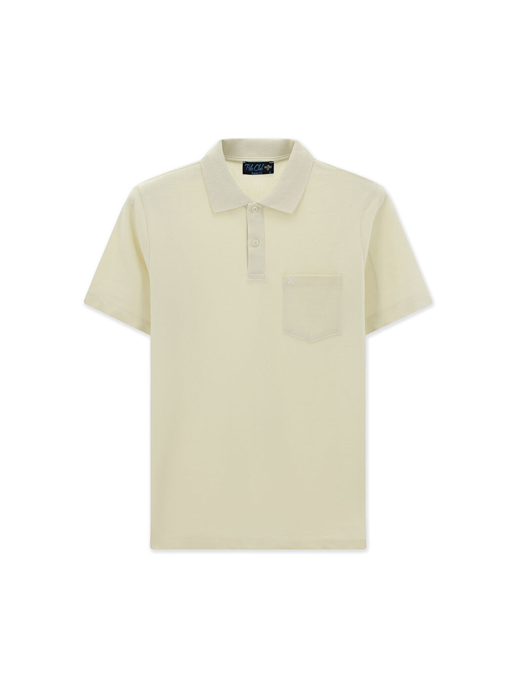 Bej Polo Yaka Regular Fit Nakışlı Pamuk %100 Pamuk Tişört-5