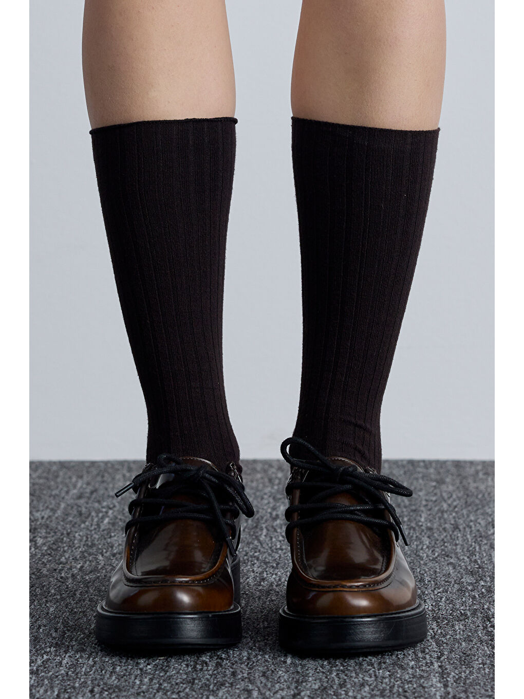 Karışık Fitilli Uzun Çorap Acı Kahve