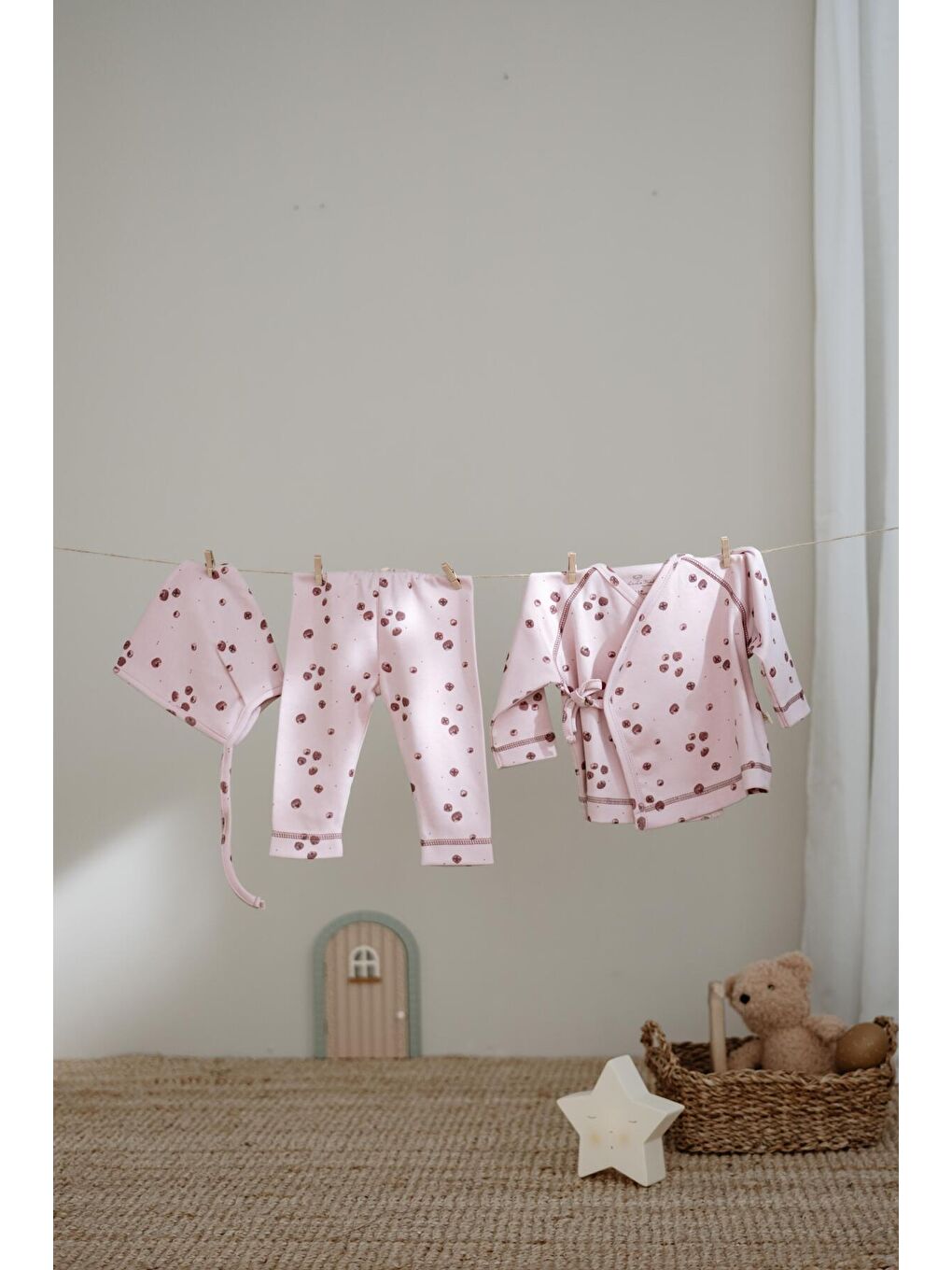 Lila Nar Baskılı Pure Hug Serisi Kruvaze 3'lü Takım-2