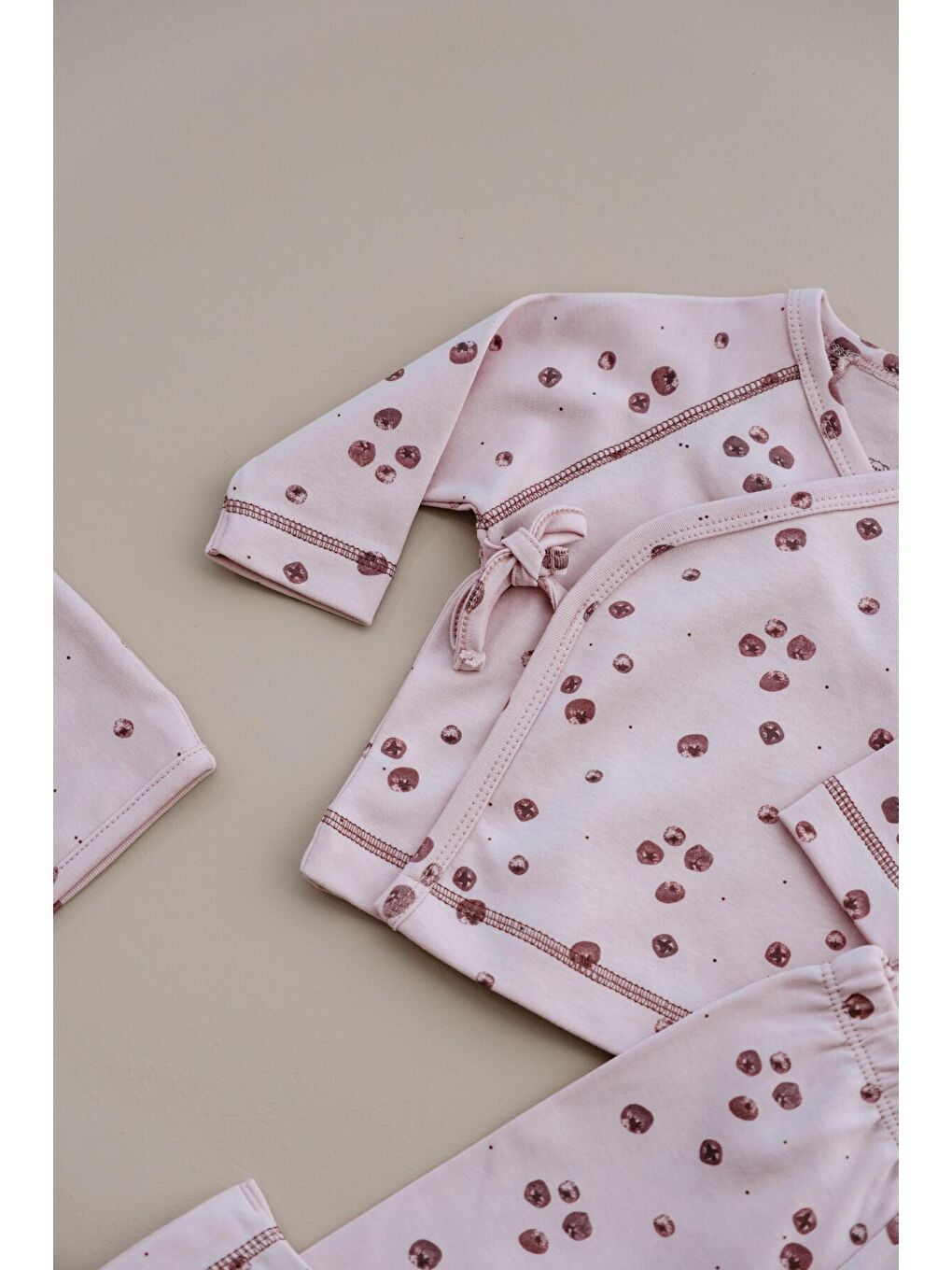 Lila Nar Baskılı Pure Hug Serisi Kruvaze 3'lü Takım-3