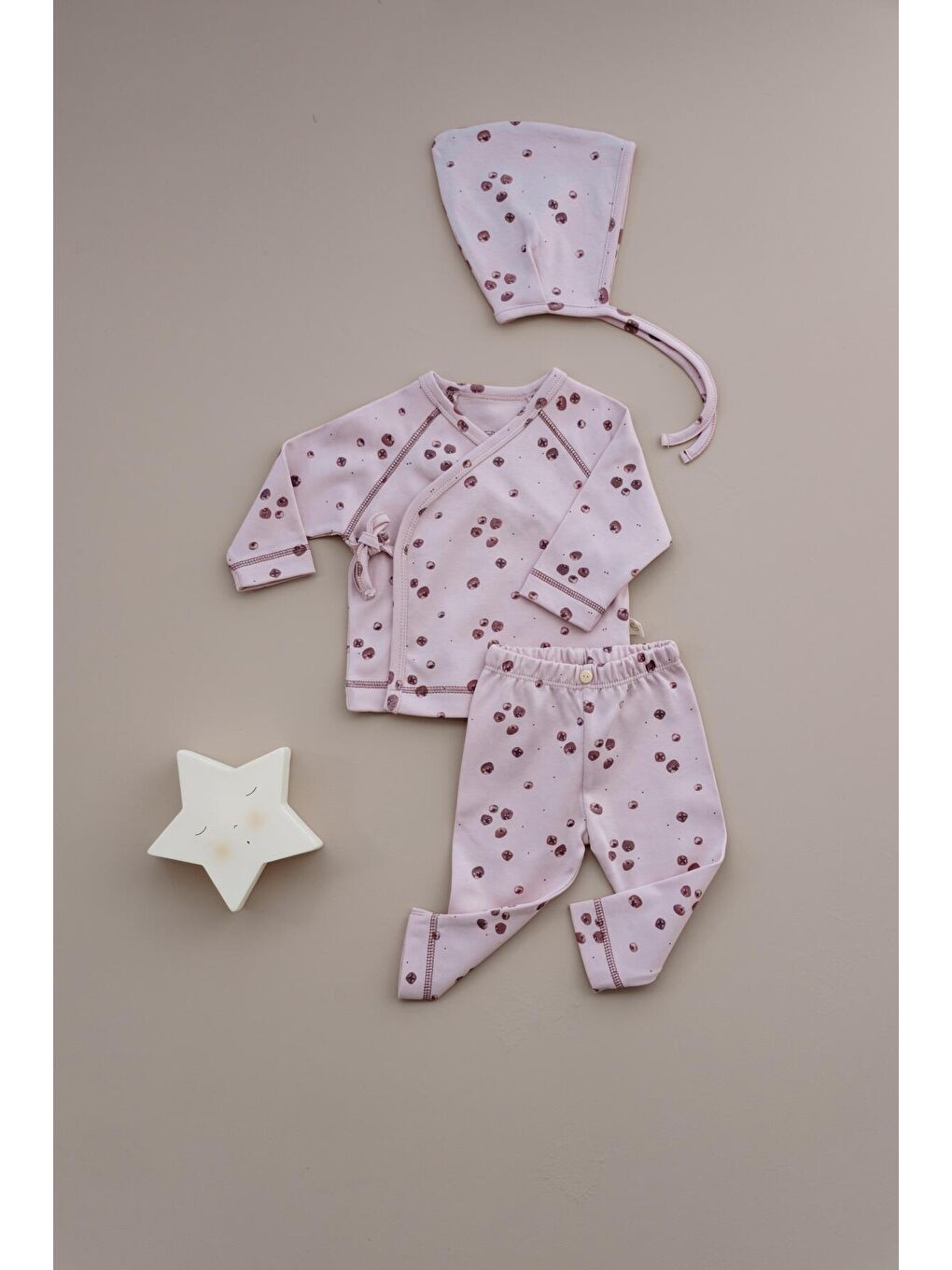 Lila Nar Baskılı Pure Hug Serisi Kruvaze 3'lü Takım-6