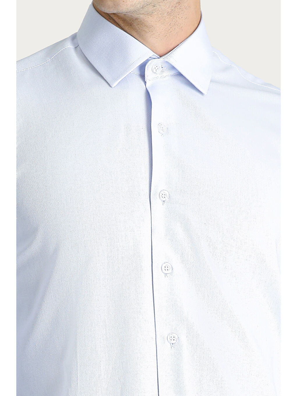 Mavi Uzun Kol Slim Fit Dar Kesim Oxford Pamuk Gömlek-5