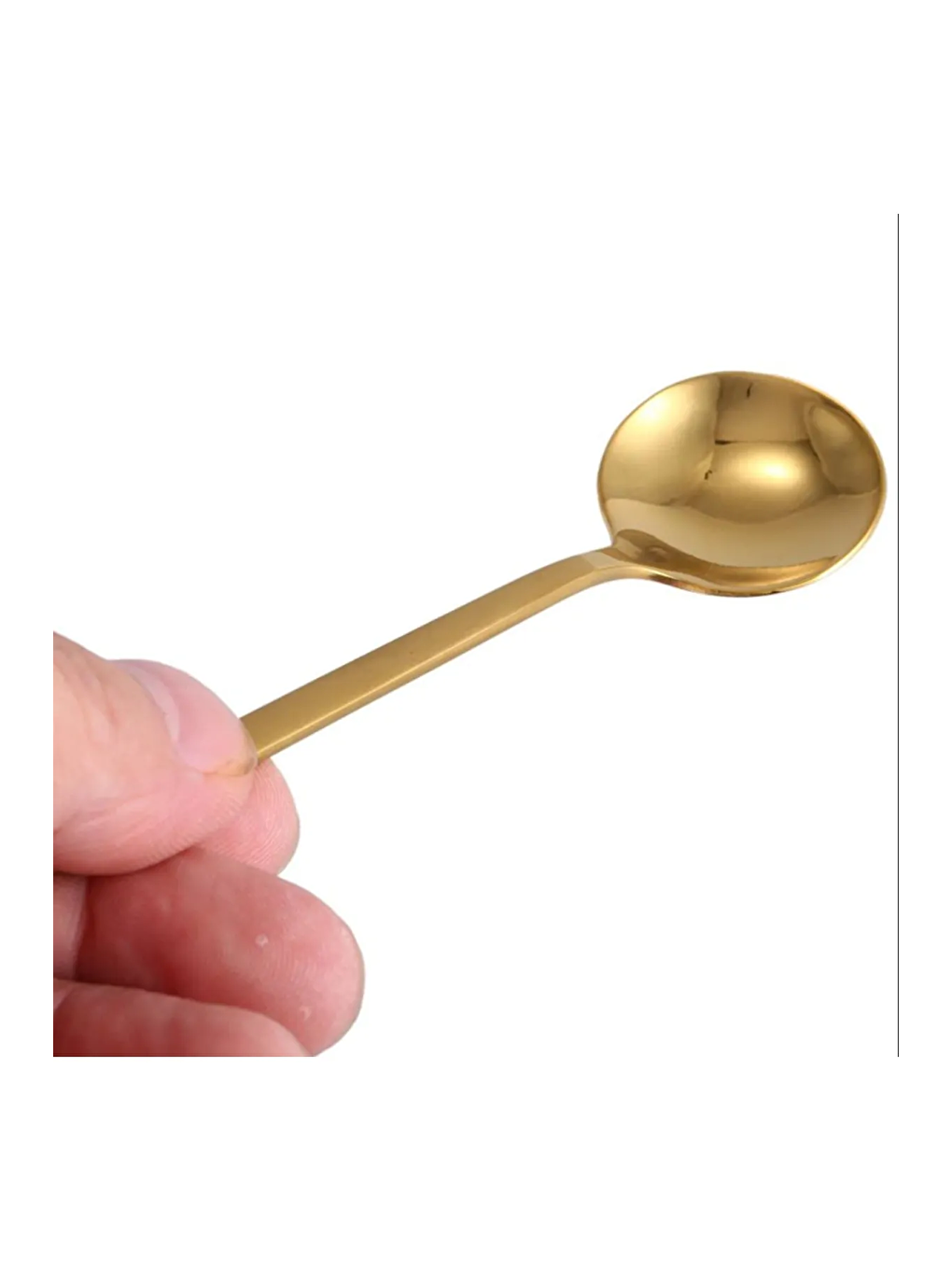 Sarı Lüks Mat Gold Kahve 6'lı Çay Kaşığı Seti Kutulu-2