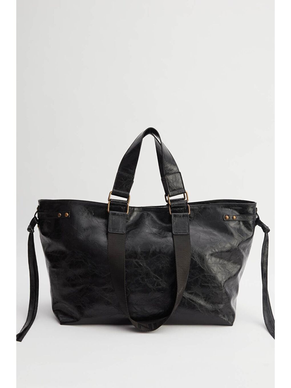 City Deri Tote Çanta Siyah-4