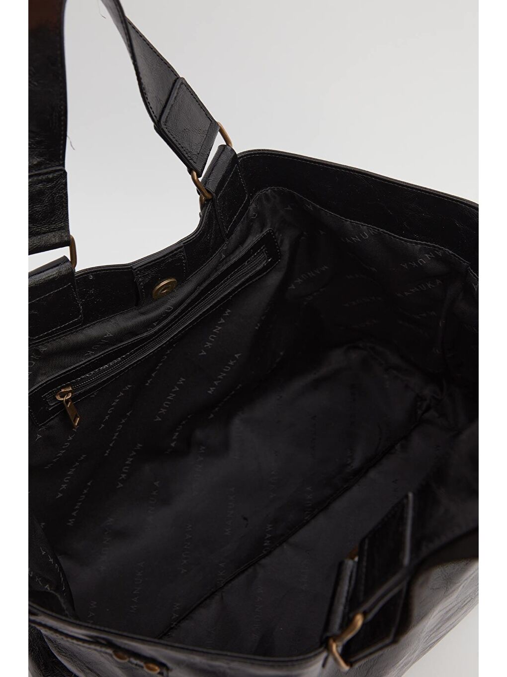 City Deri Tote Çanta Siyah-5