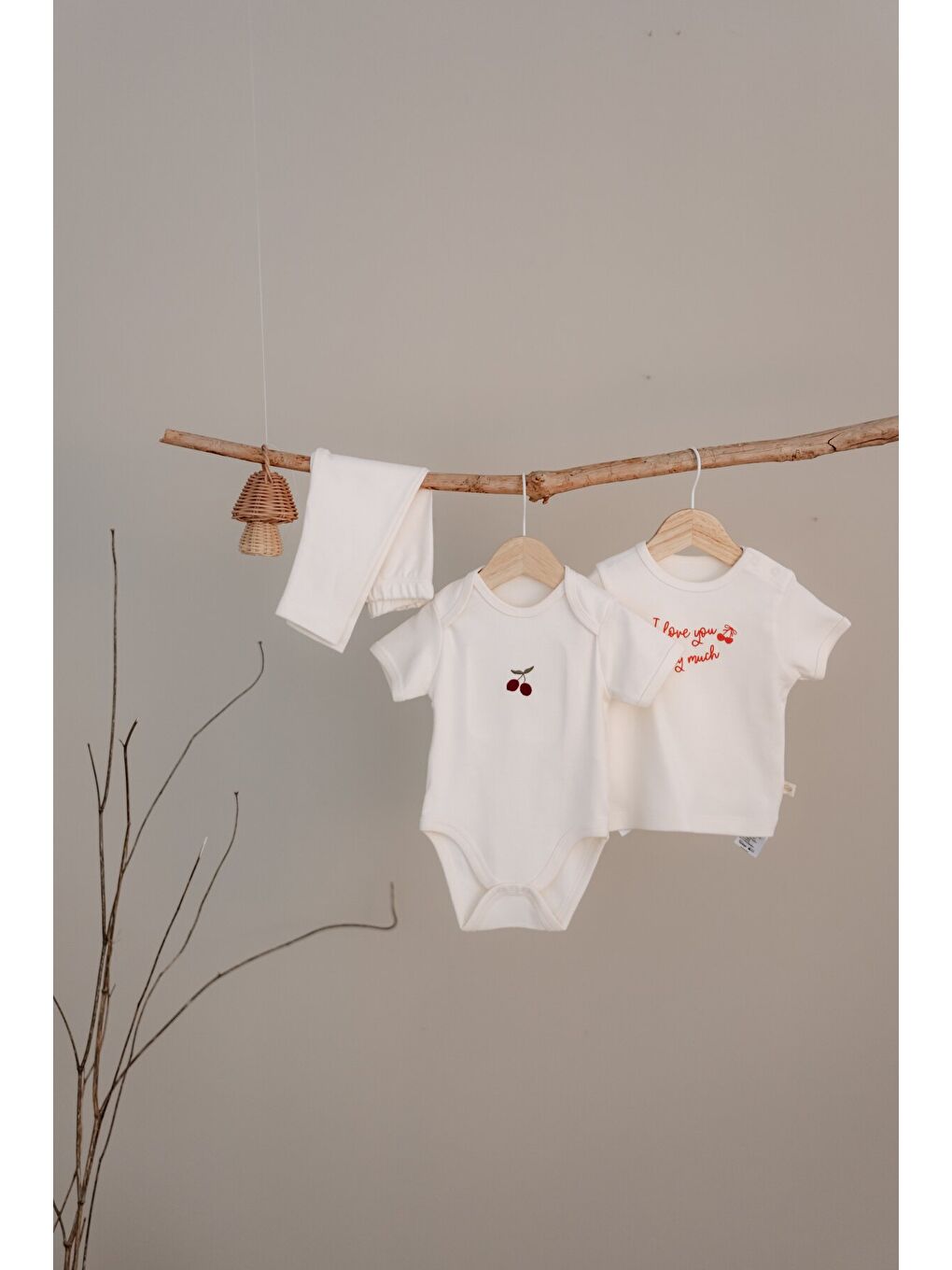 Ekru Kiraz Serisi 3lü Set-2