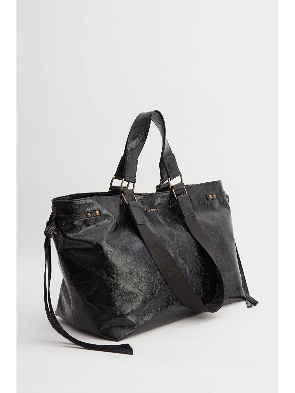 City Deri Tote Çanta Siyah-6