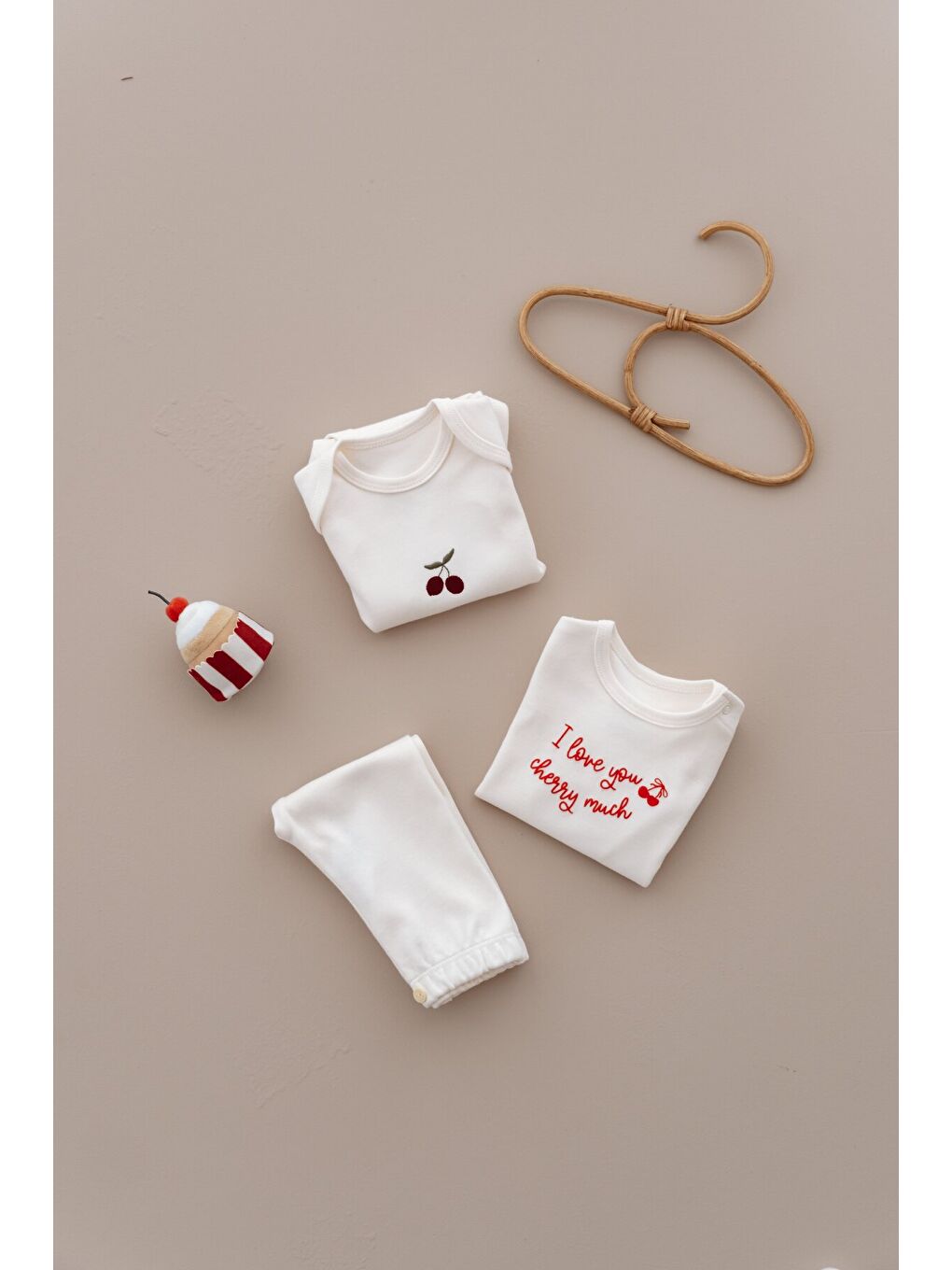 Ekru Kiraz Serisi 3lü Set-5