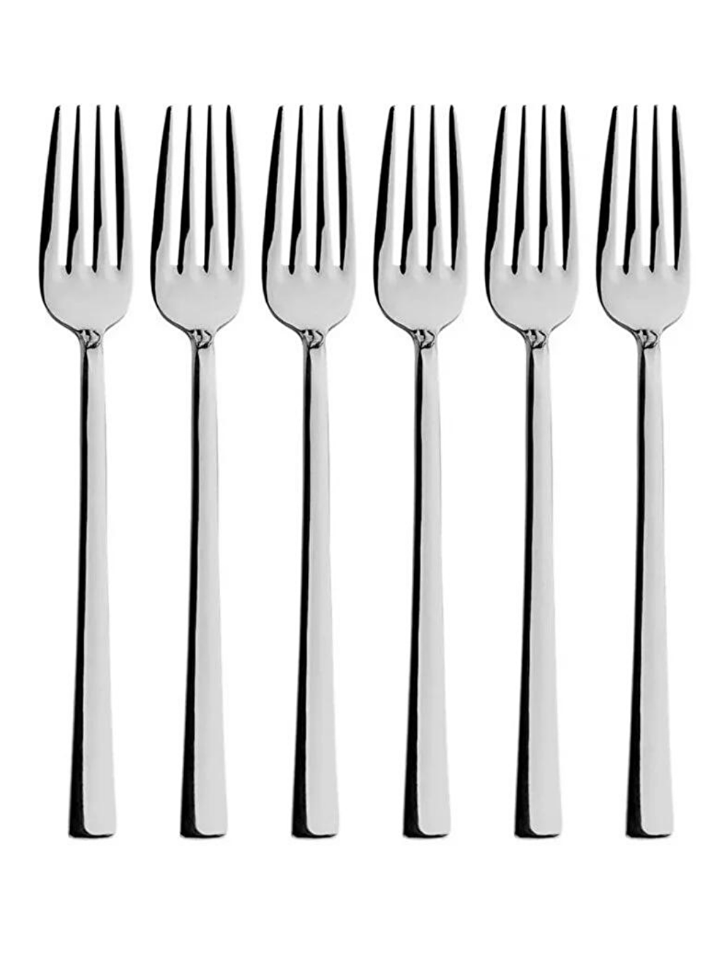 Gri Parlak Gümüş Tatlı Çatal ve Kaşık Seti12 Adet-2