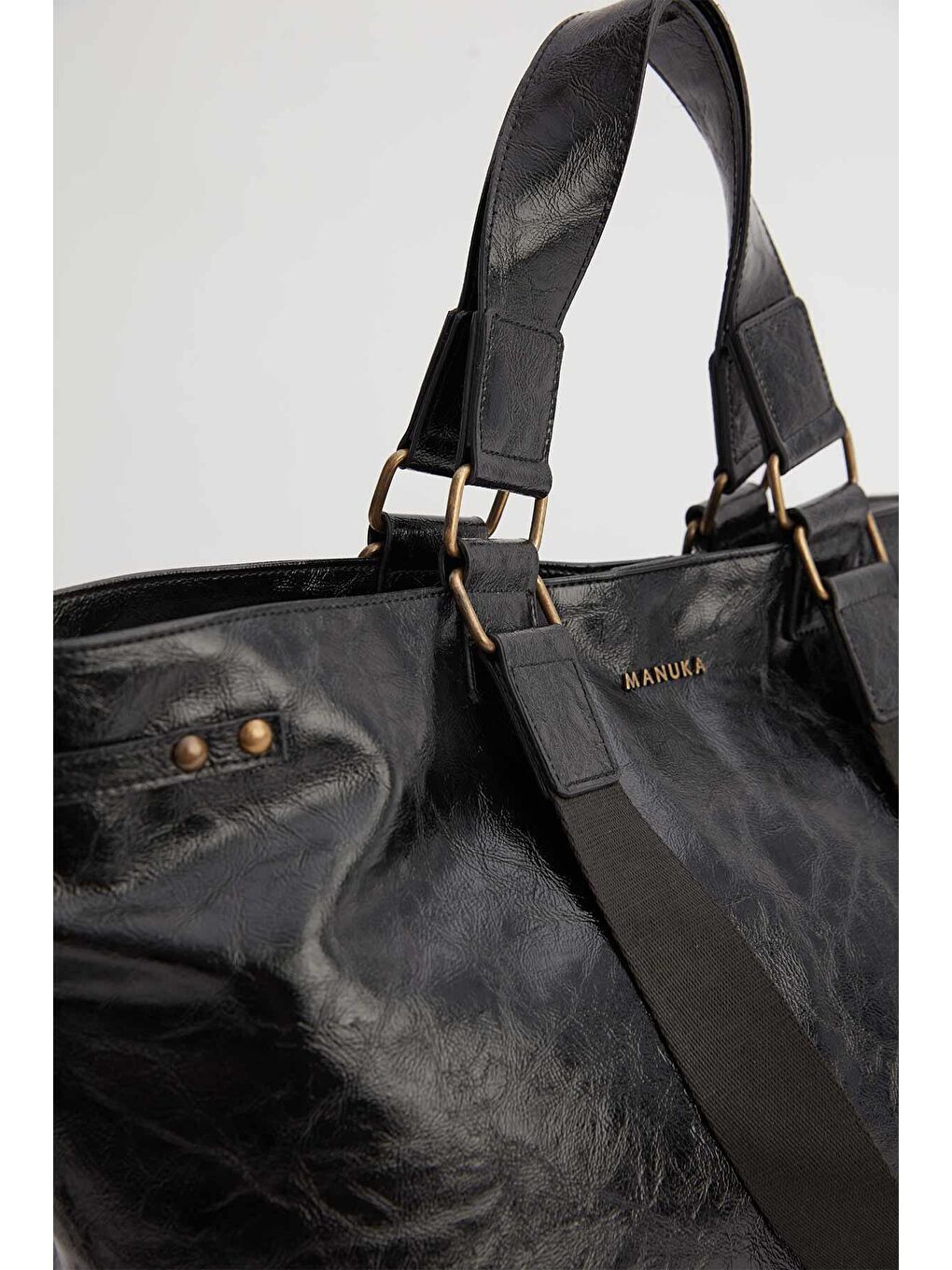 City Deri Tote Çanta Siyah-7