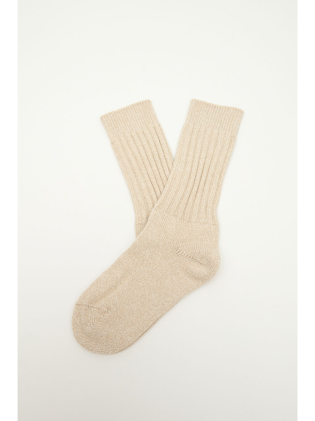 Kalın Fitilli Çorap Bej-2