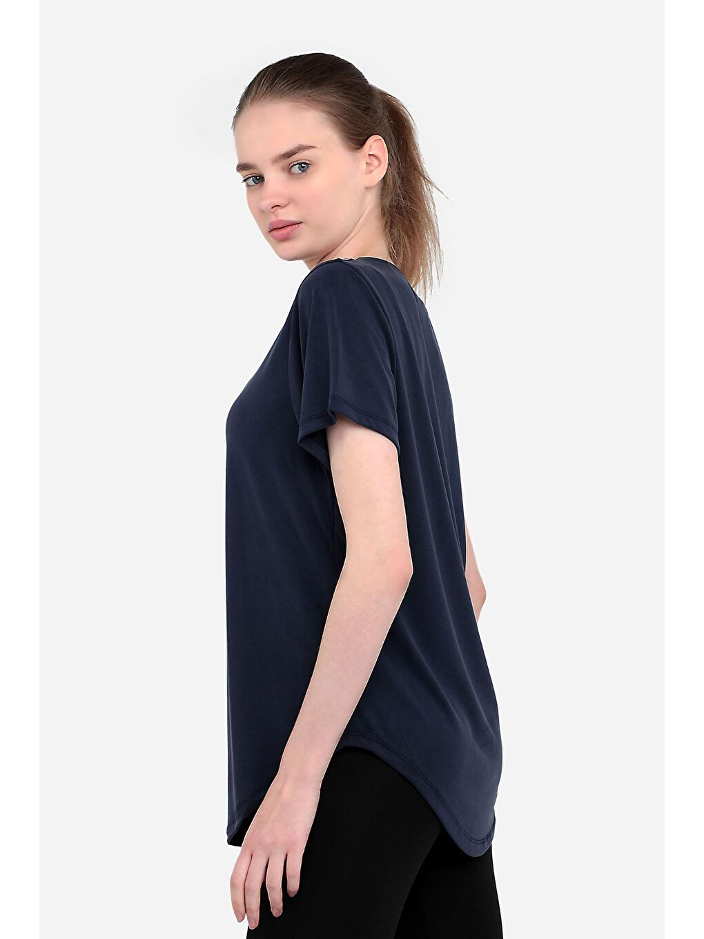 PLUS Kadın Tişört Lacivert-1