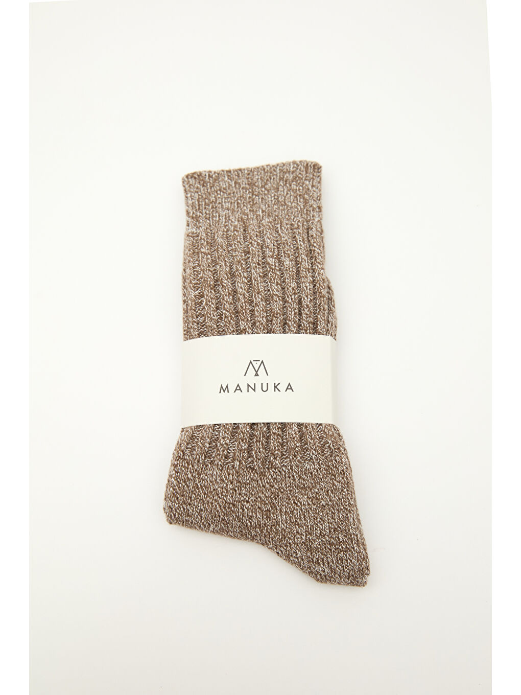 Karışık Kalın Fitilli Çorap Tozlu Kahve-3