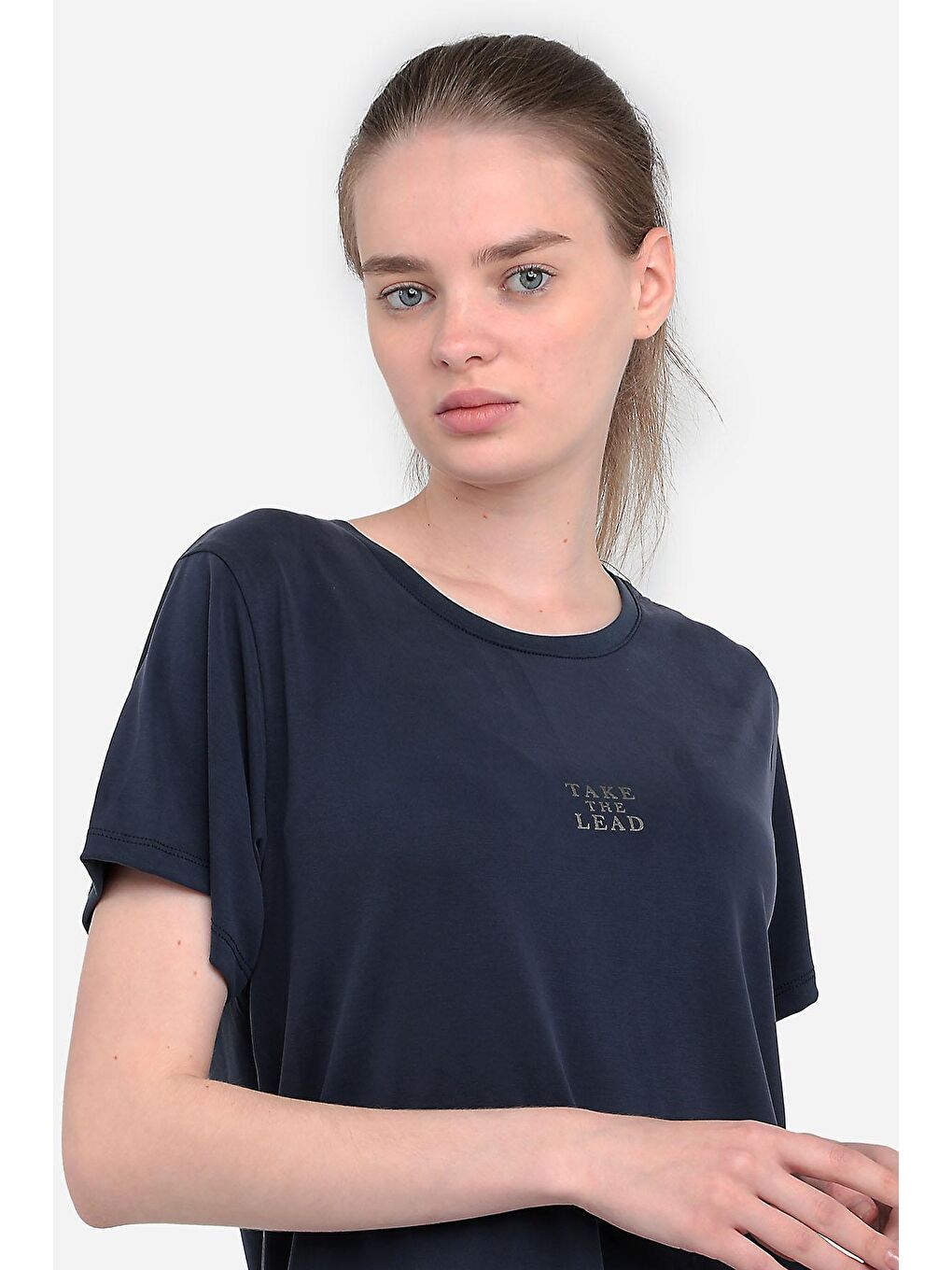 PLUS Kadın Tişört Lacivert-2