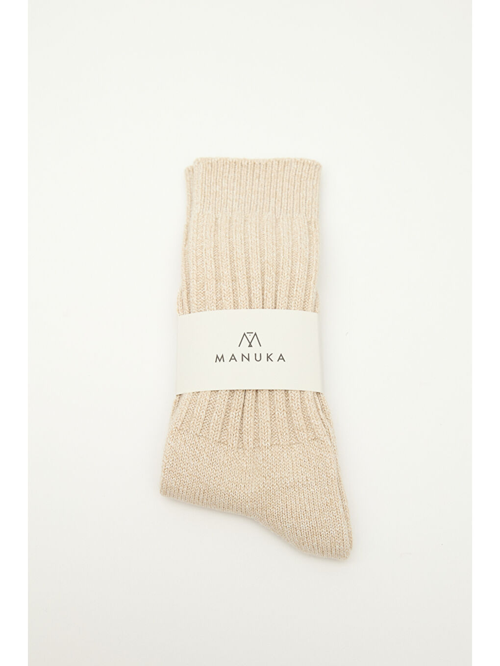 Kalın Fitilli Çorap Bej-3