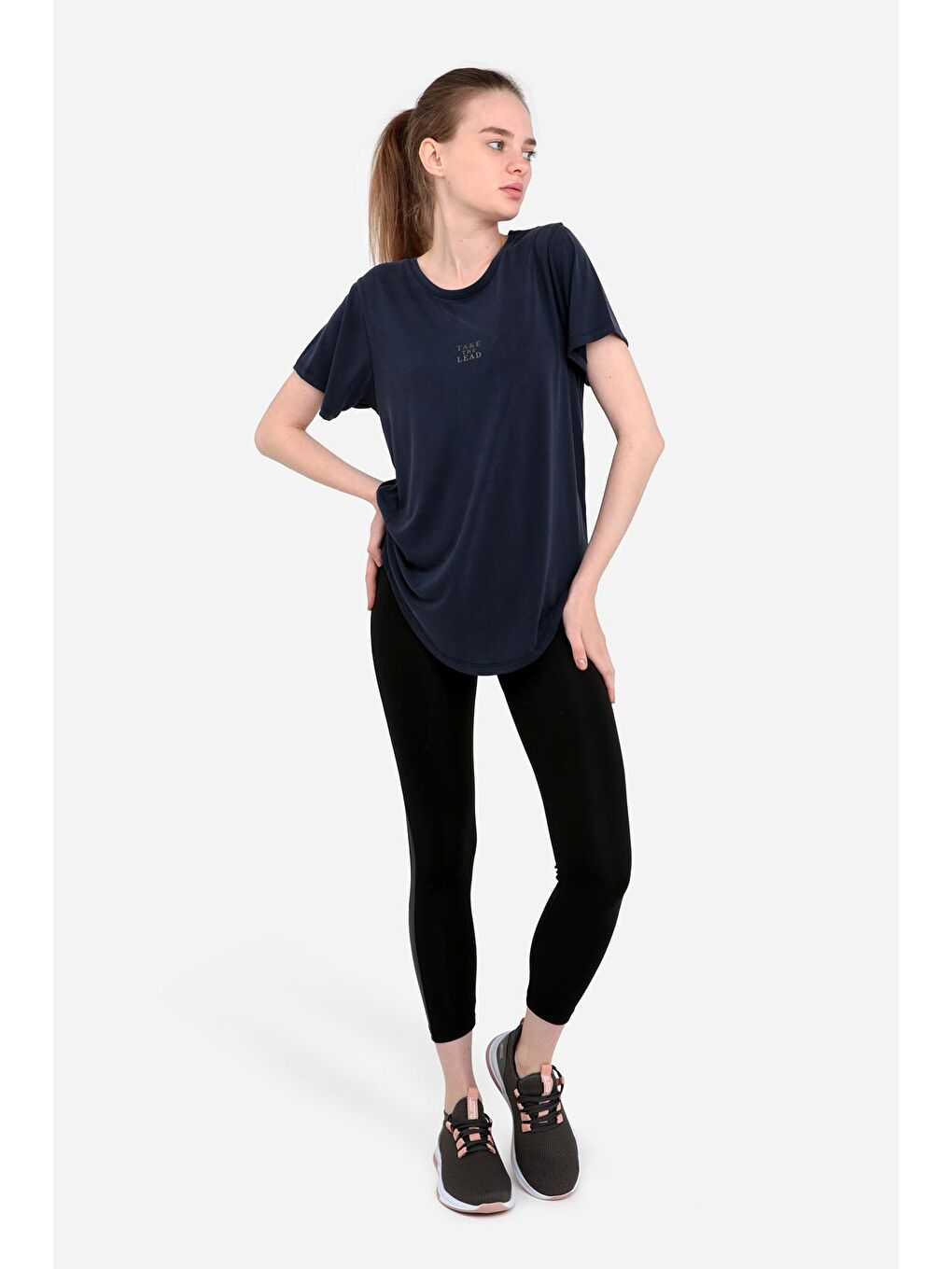 PLUS Kadın Tişört Lacivert-3
