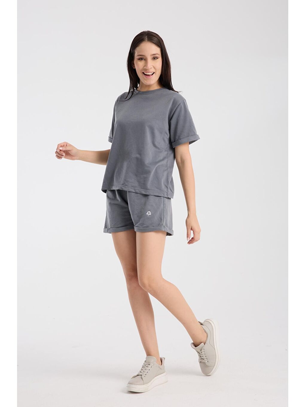 Gri Ltn-G200 Kısa Kollu T-shirt Şort Takım-1