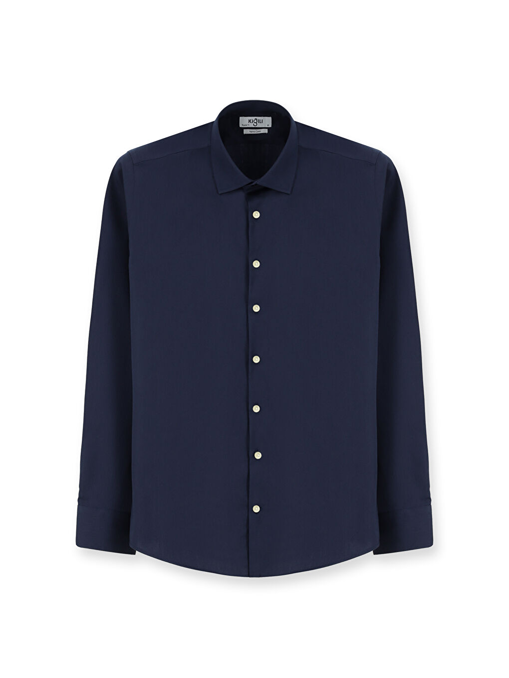 Lacivert Uzun Kol Klasik Pamuk Gömlek-4