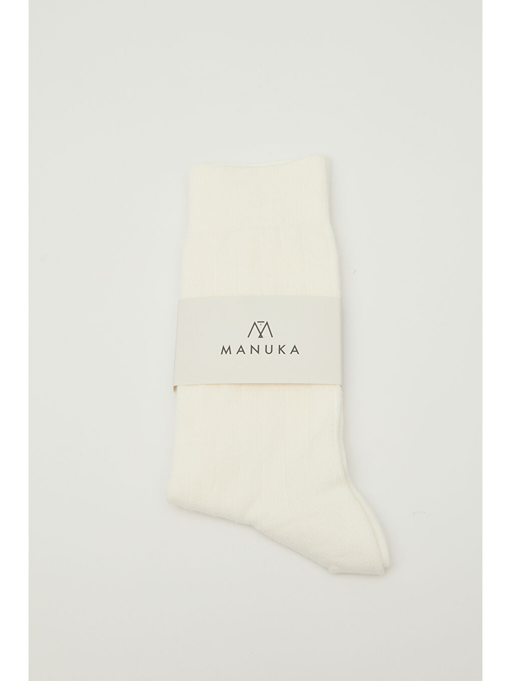 Klasik Fitilli Çorap Ekru-3