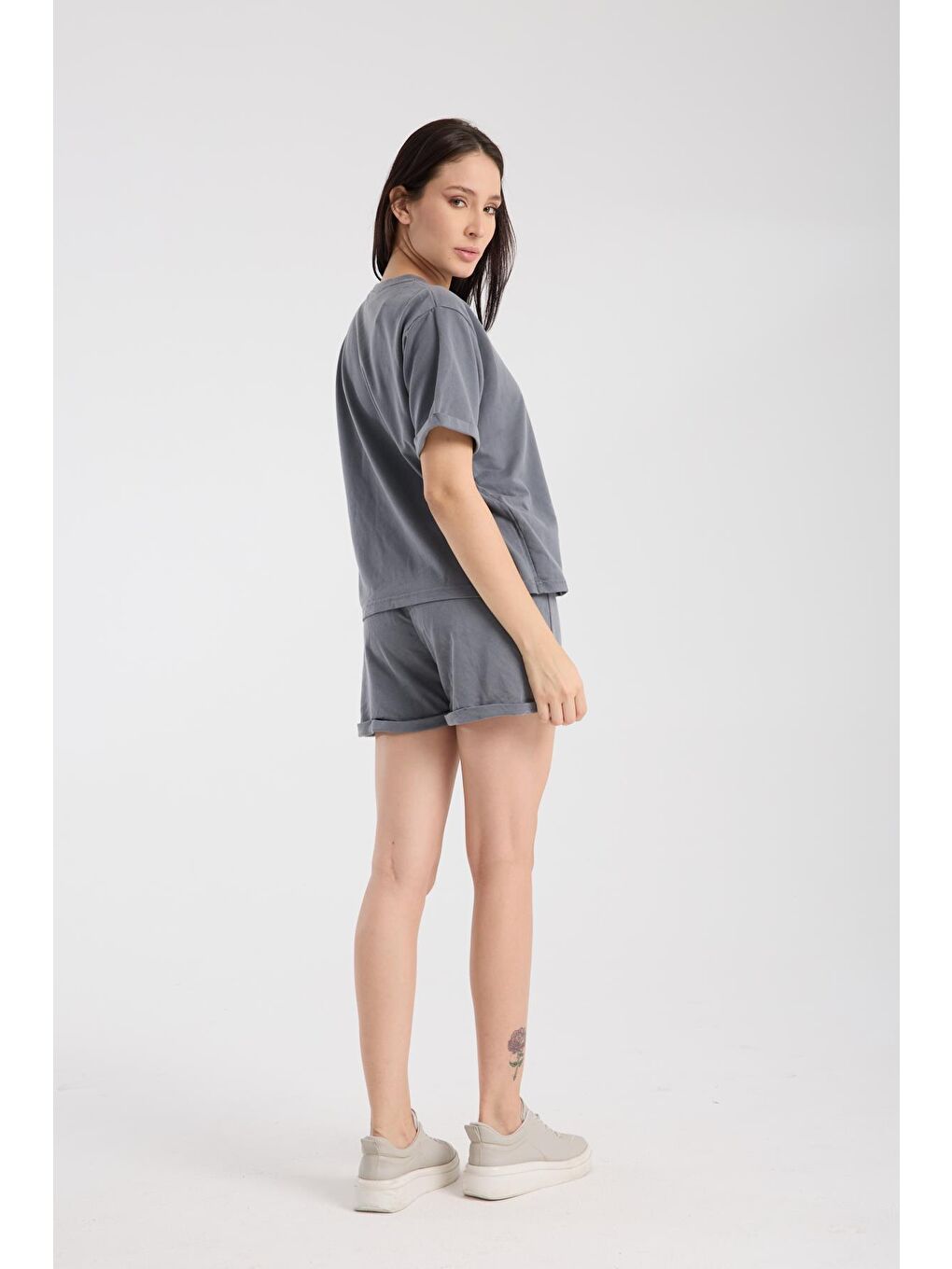 Gri Ltn-G200 Kısa Kollu T-shirt Şort Takım-3