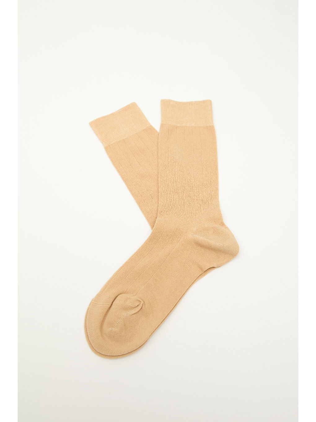 Bej Klasik Fitilli Çorap Kum-1