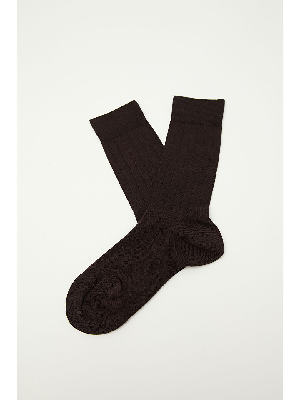 Karışık Klasik Fitilli Çorap Acı Kahve-1