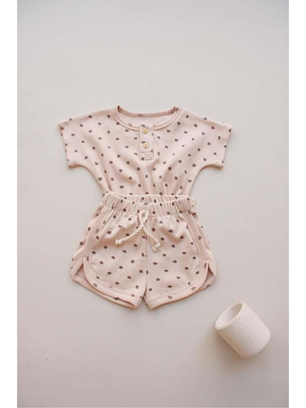 Bej Taş Desen Kaşkorse Alt Üst Takım-1