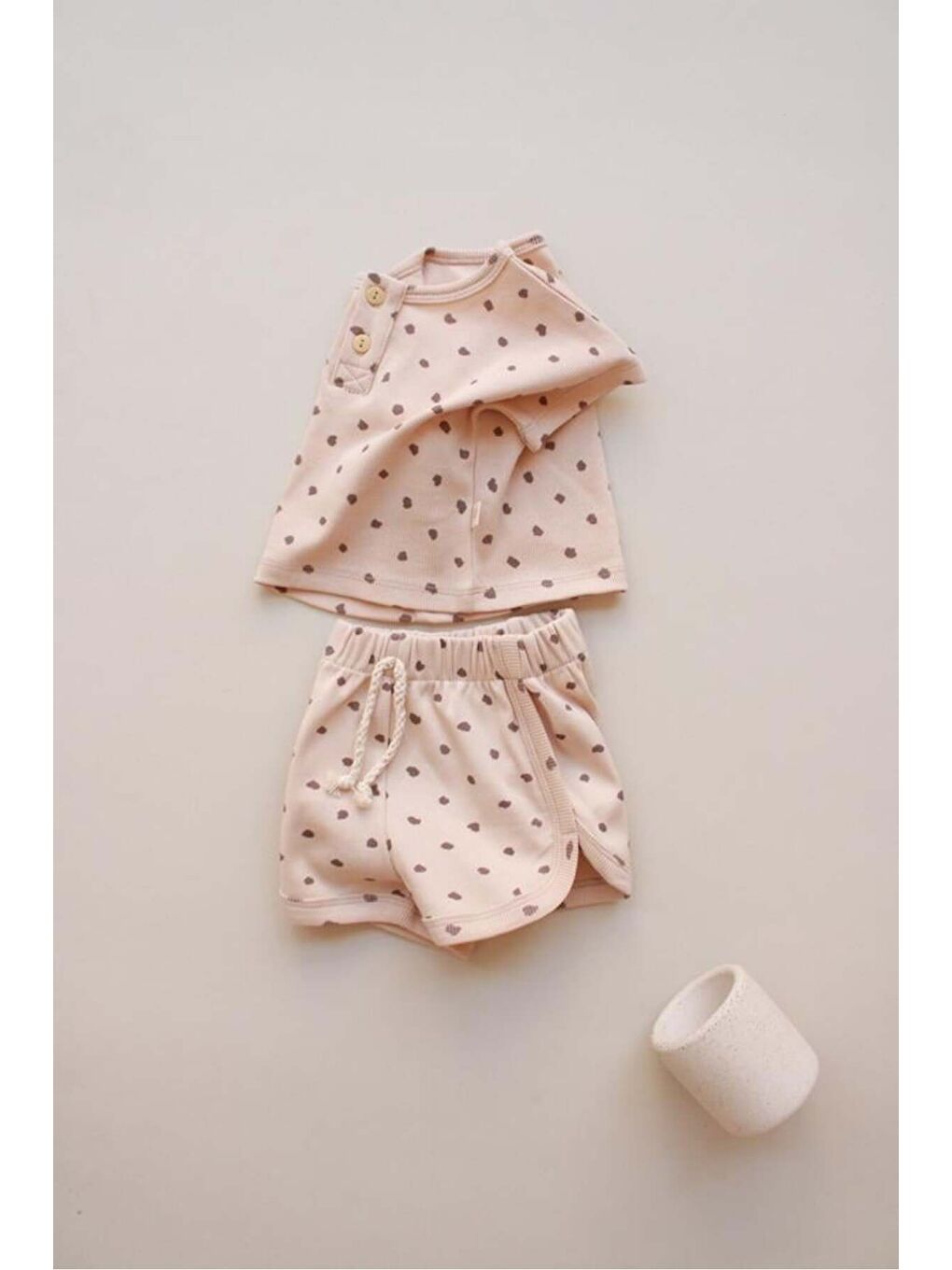 Bej Taş Desen Kaşkorse Alt Üst Takım-2