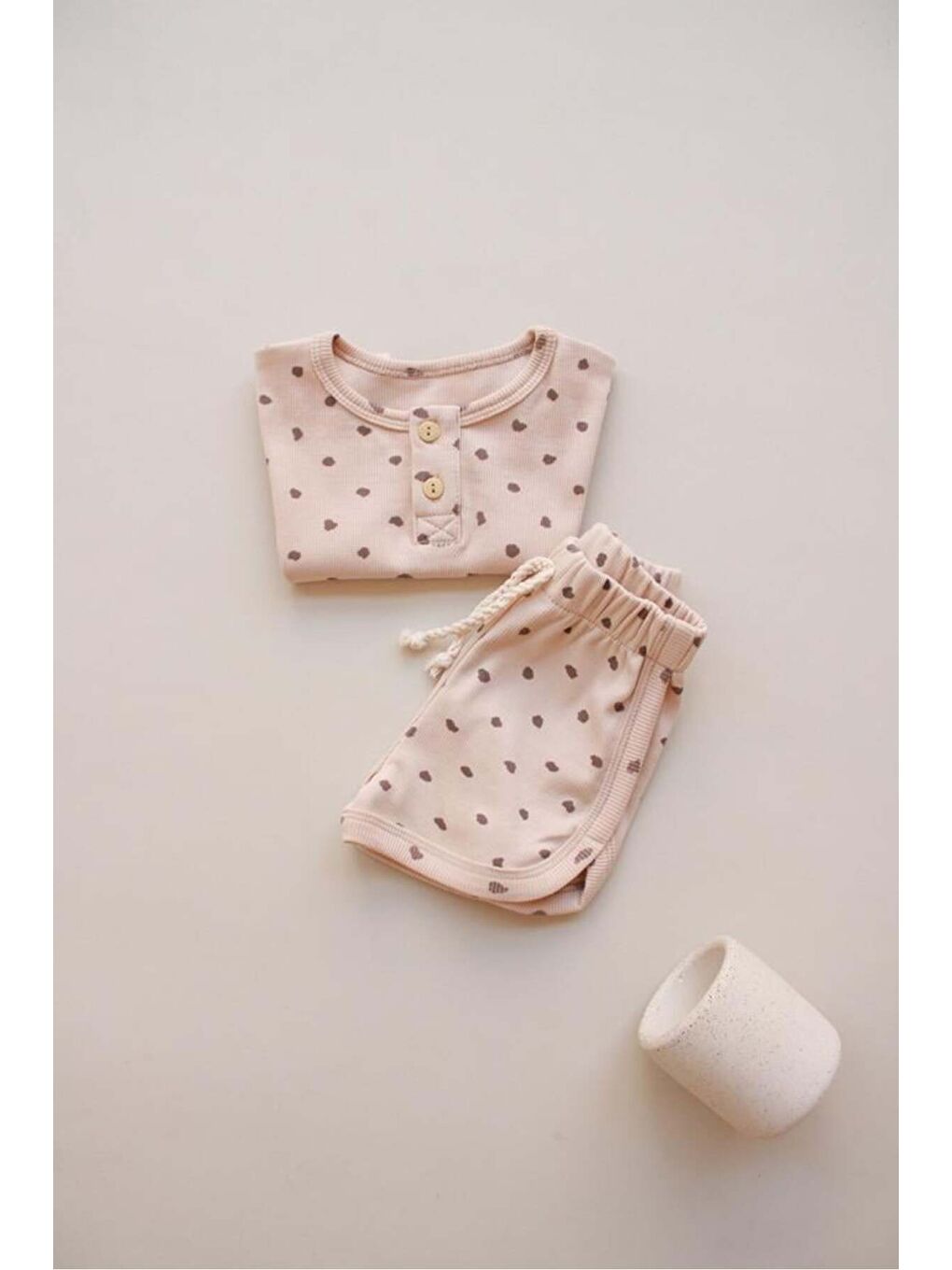 Bej Taş Desen Kaşkorse Alt Üst Takım-4