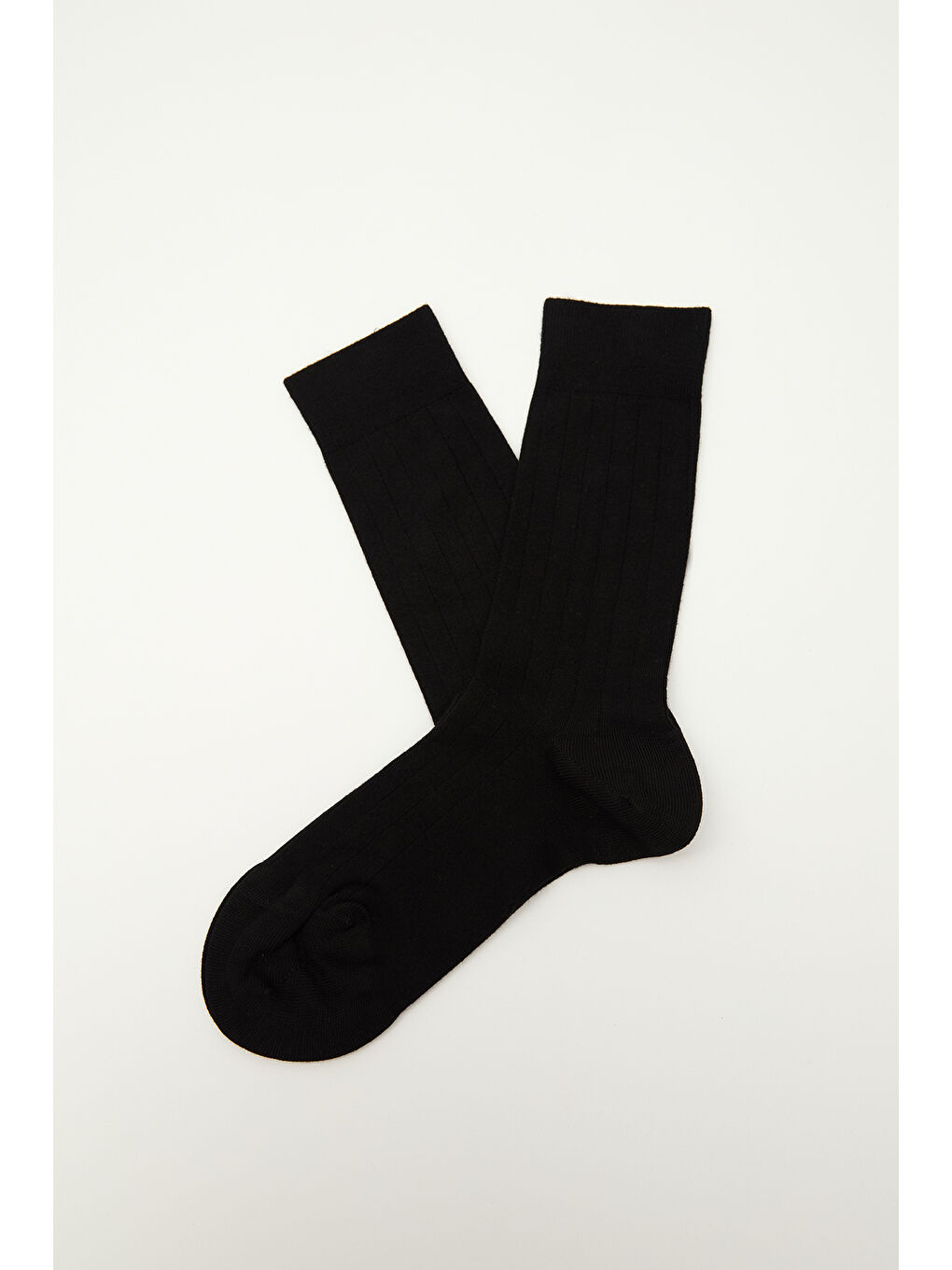 Klasik Fitilli Çorap Siyah