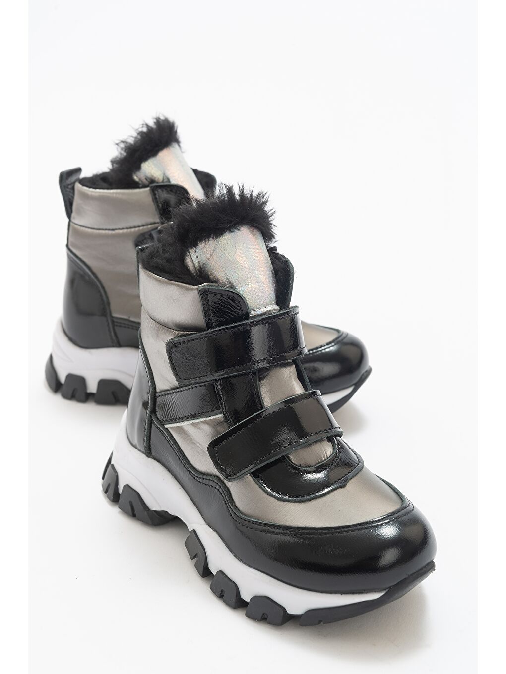 Gri Kız Çocuk Platin Hakiki Deri Anatomik Günlük Bot-3