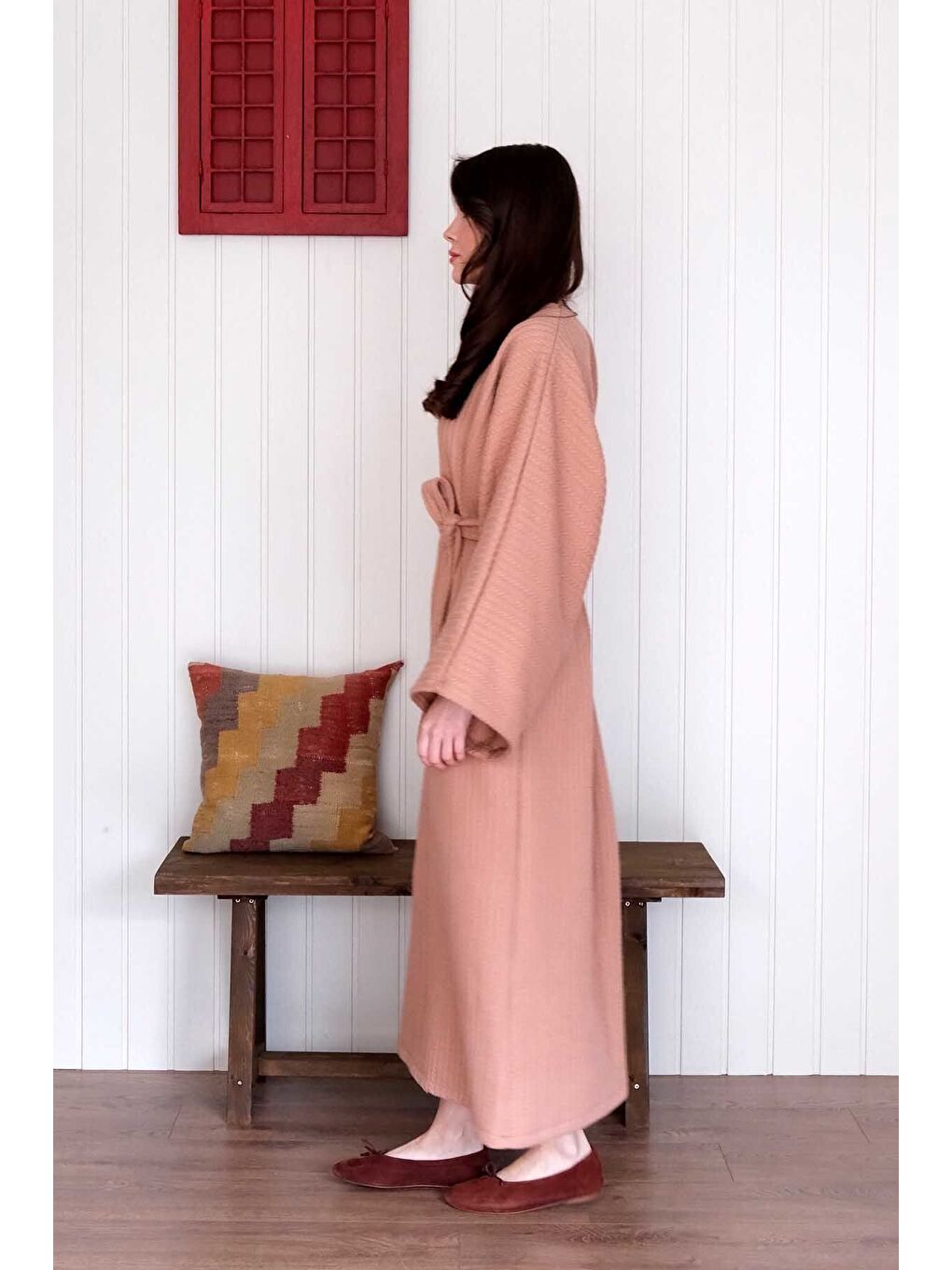 Bej Karamel Triko Elbise-6