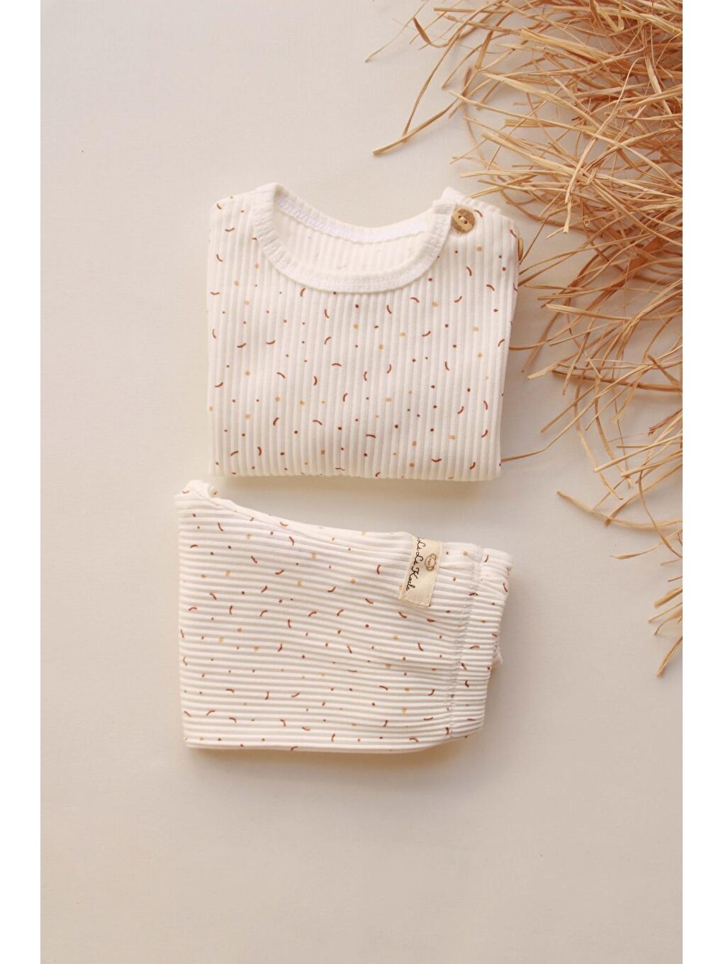 Ekru Colorful Bebek Alt Üst Takım-2